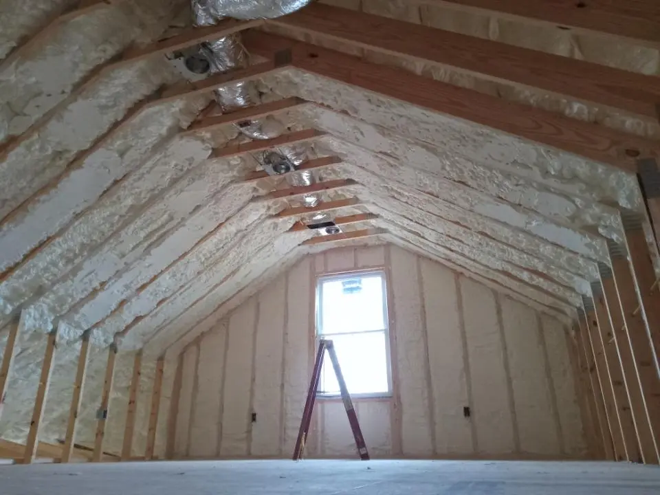 Spray foam roofing application for Crawl Space Insulation project in Ogdensburg